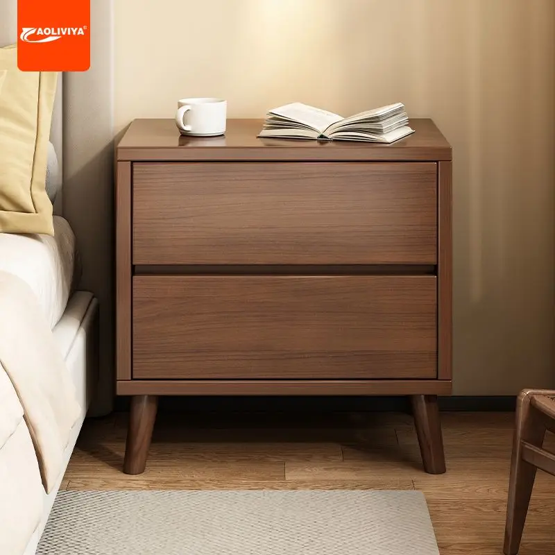 AOLIVIYA Solid Wood Bedside Table Simple Modern Nordic Home Storage Bedroom Bedside Storage Cabinet Small Storage Cabinet