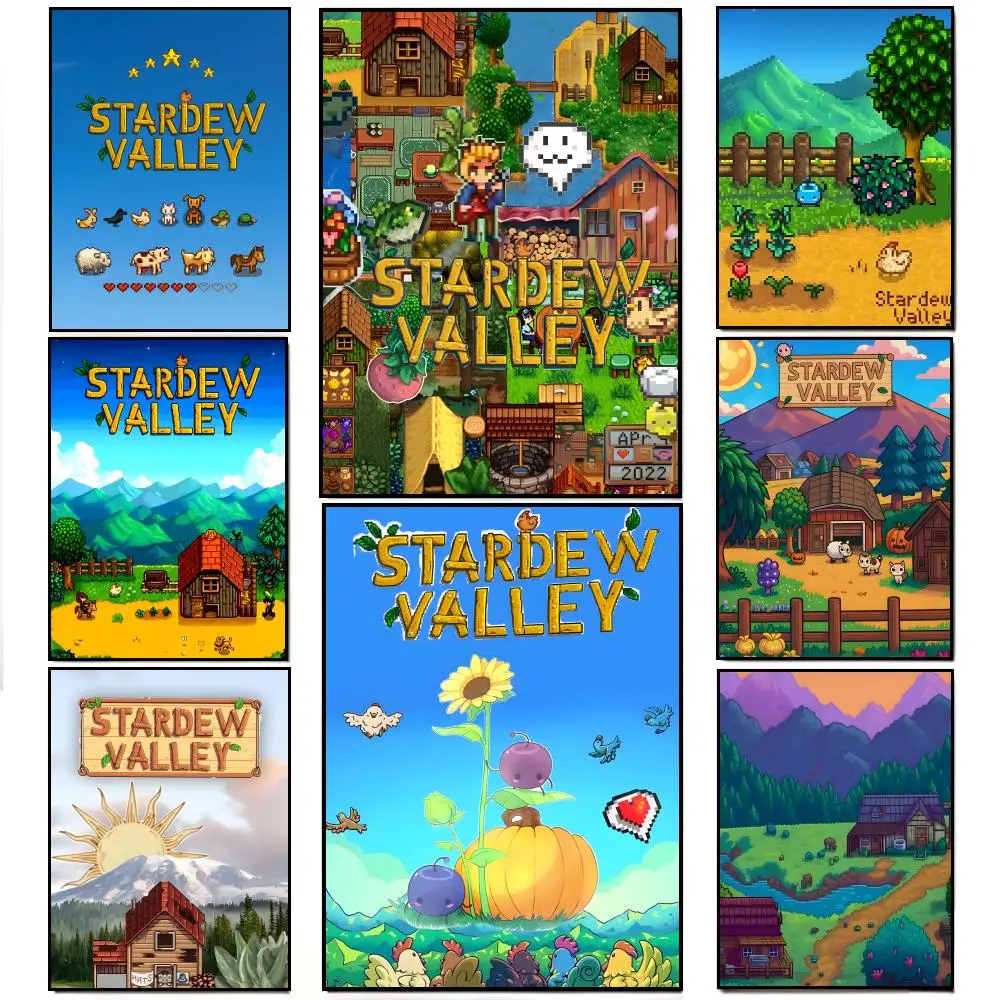 Farming Simulation Video Games S-Stardew V-Valley Poster Poster HD  Waterproof Wall Sticker Bar Living Room Decor Gift