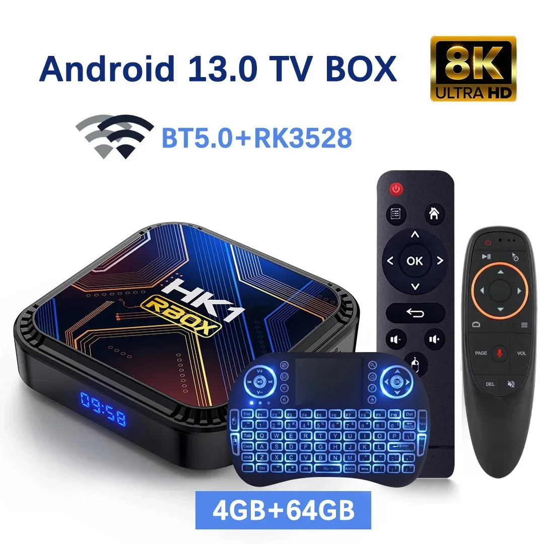 

K8S Android 13 Set Top Box RK3528 Quad Core Cortex A53 Wifi5 Dual Wifi Support 8K Video BT5.0+ 4K 3D Voice Media Player TV Box