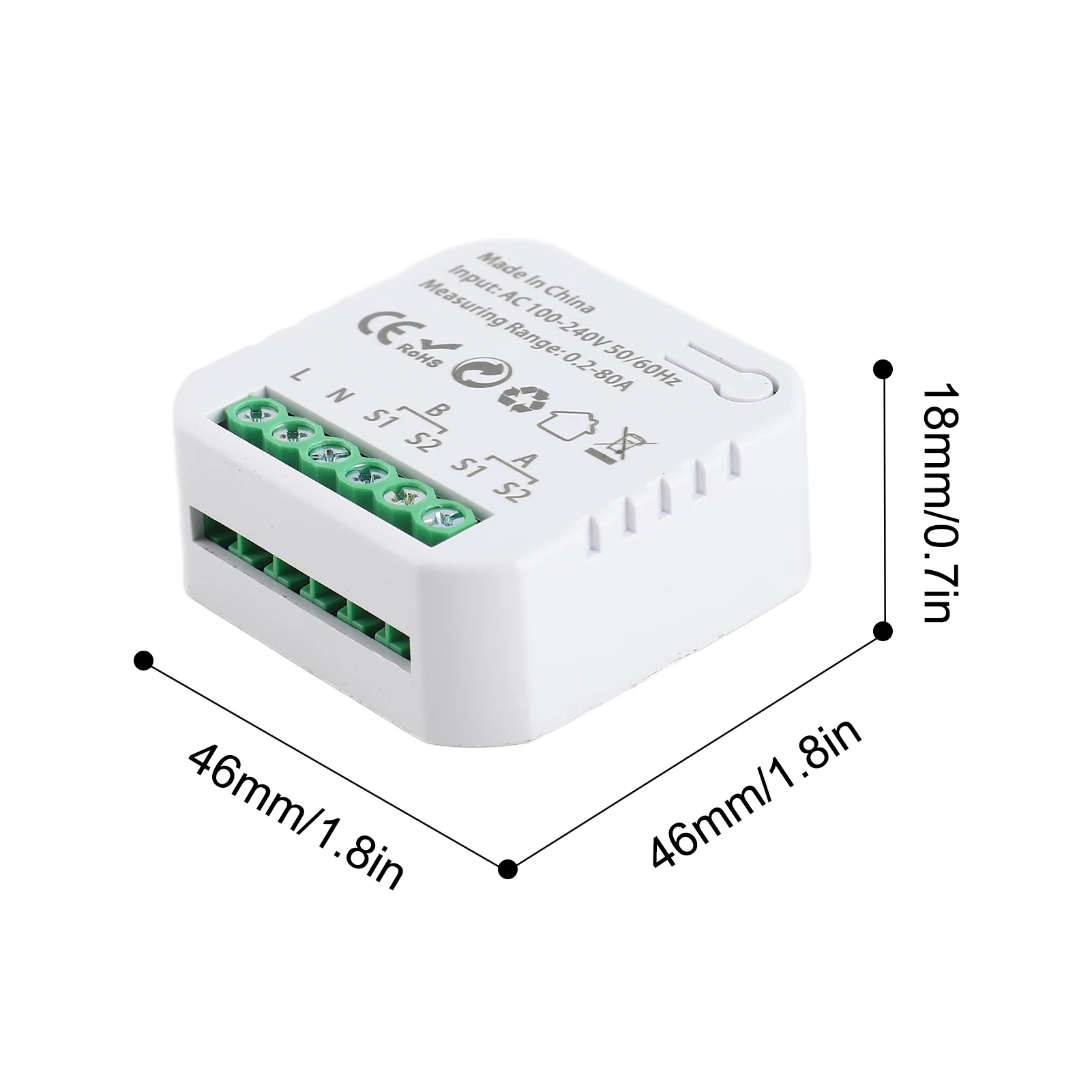 투야 스마트 신형 WiFi 에너지 클램프 양방향 미터, 경고음 알람 기능 포함, 임계값 앱 모니터링, 수출입 전력 측정, AC110V/240V 지원