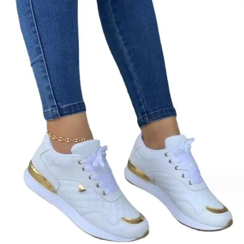 Zapatillas De deporte planas transpirables para Mujer, Zapatos vulcanizados De suela suave, informales, a la moda