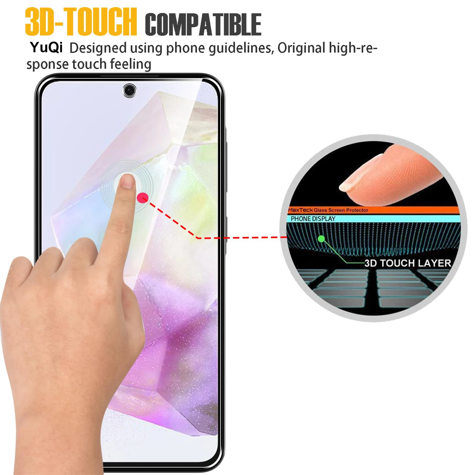 サムスンギャラクシーA365g用スクリーンプロテクター,6.64インチ,強化ガラス,透明HD,9h,傷防止ケース