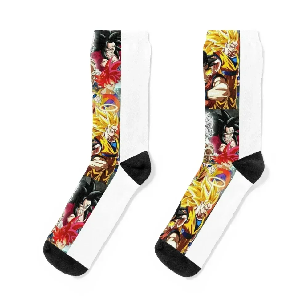 Goku(All Transformations) Socks football floral Man Socks Women's