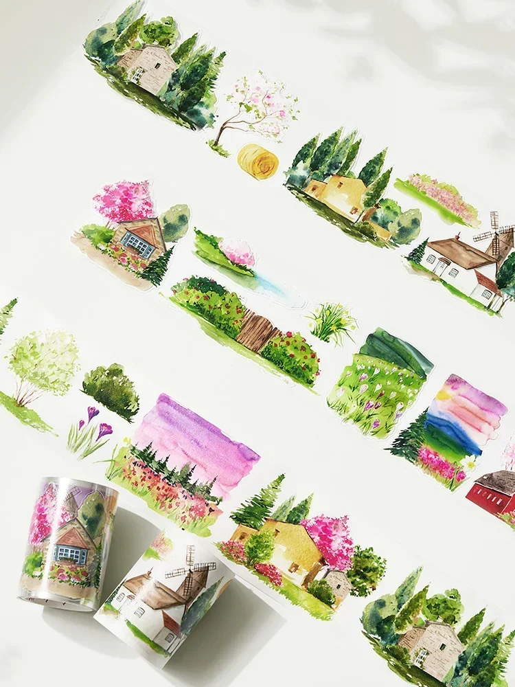 Imagem -02 - Fita de Jornal de Paisagismo wt Pet Washi Decoração Versátil Corte Estilo Ins Primavera Verão Outono e Inverno Quatro Estações