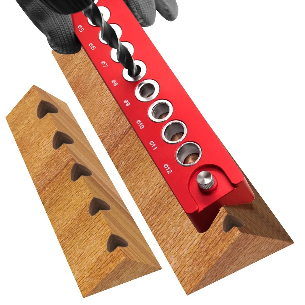 Drilling Jig 6/9 Holes Wood Drilling Jig Hole-positioning Locator For 45 Degree Angled Vertical Round Wood Locator Guide Tool
