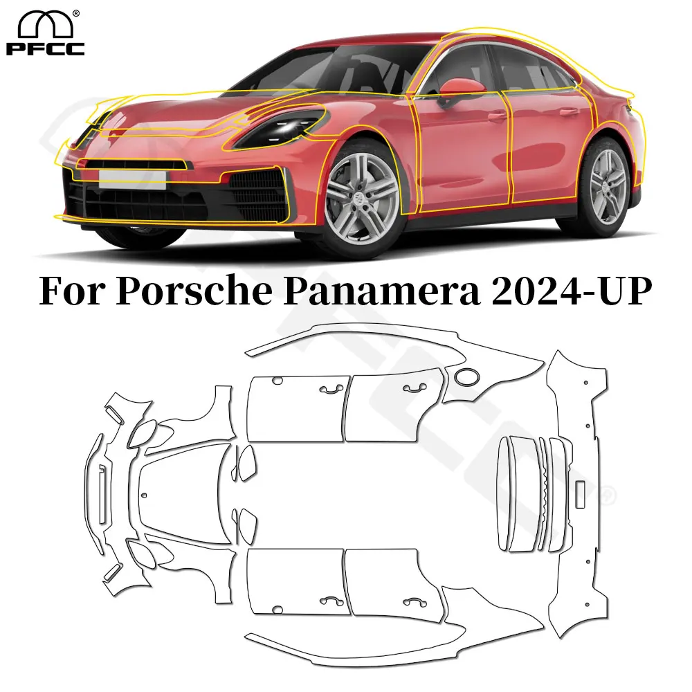 

For Porsche Panamera Base 2024-UP TPU Paint Protection Film Anti-Scratch Car Body Clear Bra Pre-cut PPF Resistant Invisible Kit