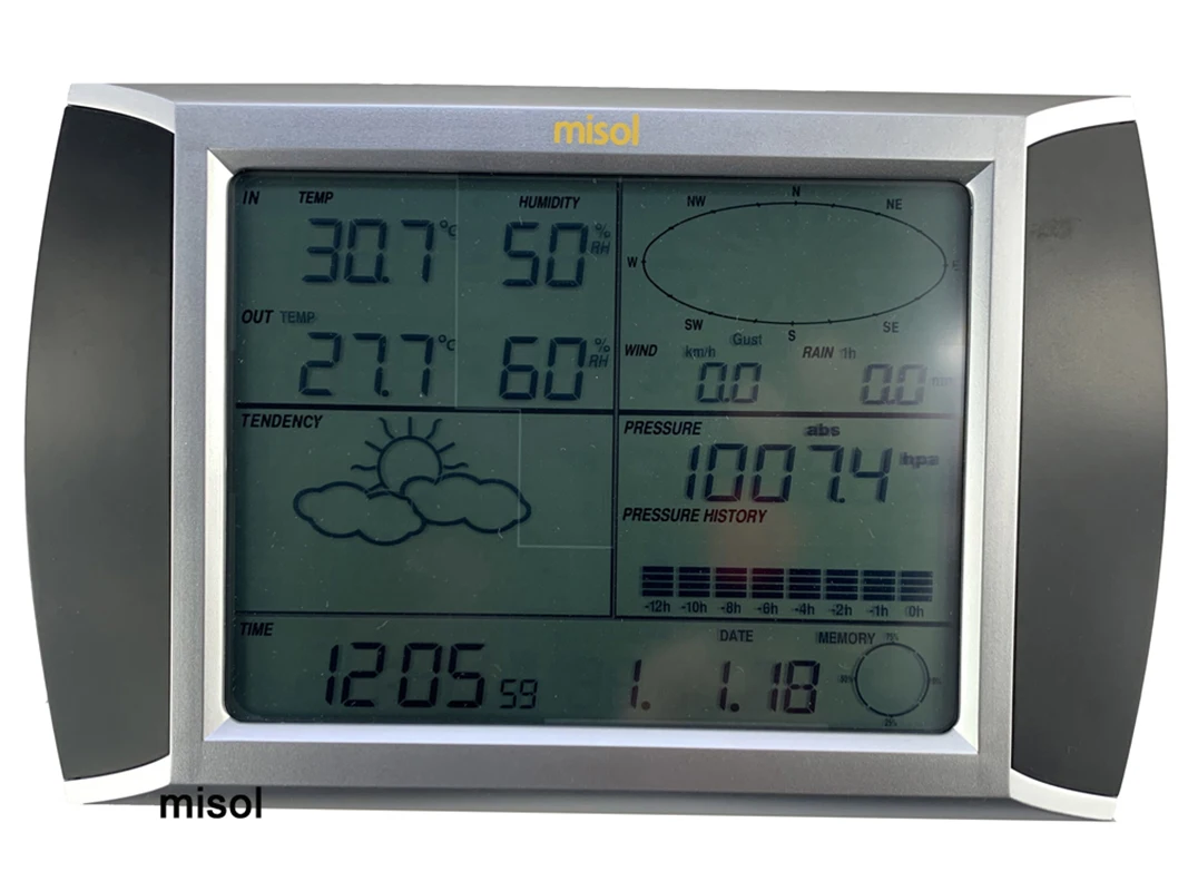 MISOL / professional weather station / PC connection wind speed wind direction rain meter pressure temperature humidity / solar