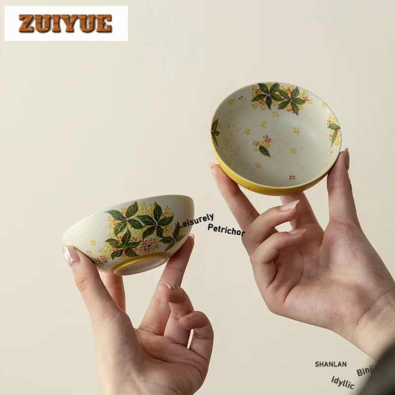 

2 шт./лот, ручная роспись, чайная чашка с османтусом, роскошная чайная чаша, одиночные чашки, чашка для дегустации чая, чашка для медитации, чашки Jianzhan Master, чайная посуда, 90 мл
