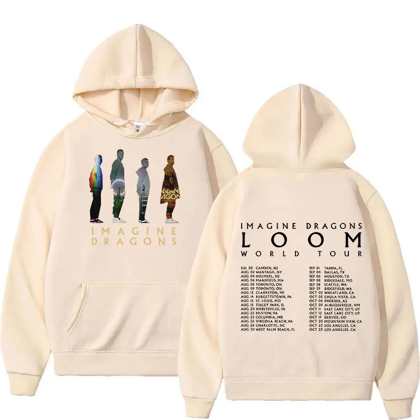 Hoodie retrô de Harajuku masculino e feminino, pulôver de manga comprida, moletom com capuz extragrande, banda, Future Dragons, Loom Tour, Novo, Moda, 2024