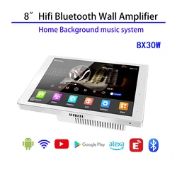 8 Inch S8 8X30W WiFi Bluetooth Smart Home Control Panel Theater Background Music Audio Player USB SD Wall Amplifier