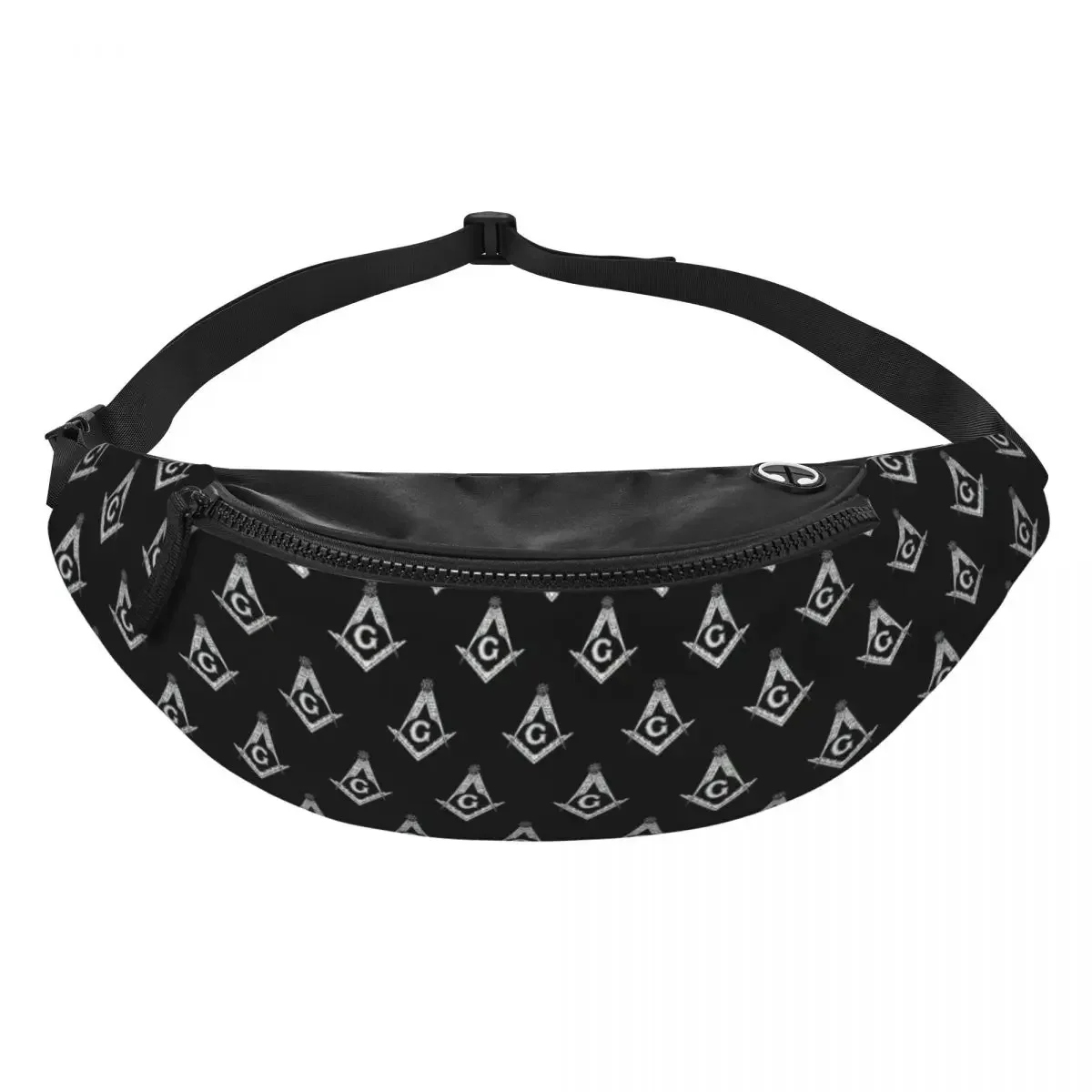 Freemasonry Masonic Pattern Fanny Pack for Men Women Fashion Freemason Crossbody Waist Bag Travel Hiking Phone Money Pouch