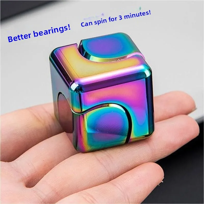 3 minutes Square Decompression Spinning Top Dice Cube Anti-Anxiety Fingertip Toys Hand Fidget Spinner Vent Toys Flipo Flip