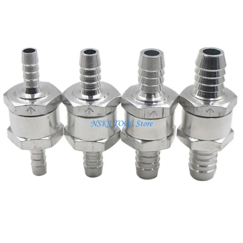 L8RC Leakproof Aluminum Alloys Fuels Check Valves Single Way Tube Hose Valves For Fuels Air waters Pipe Tube Hose Easy