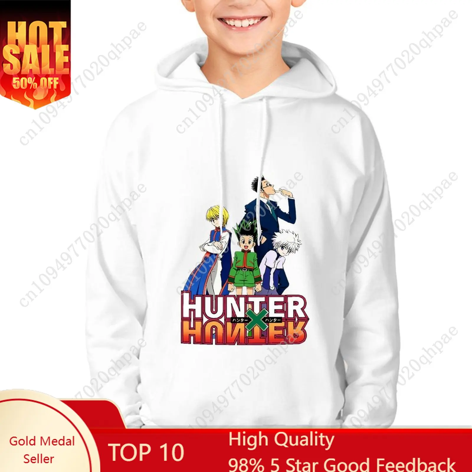 

Hunter X Hunter Hoodie Boys Girls Childs Cotton thermal sweatshirt Tlightweight Comfortable Custom Made Spring Autumn Tops