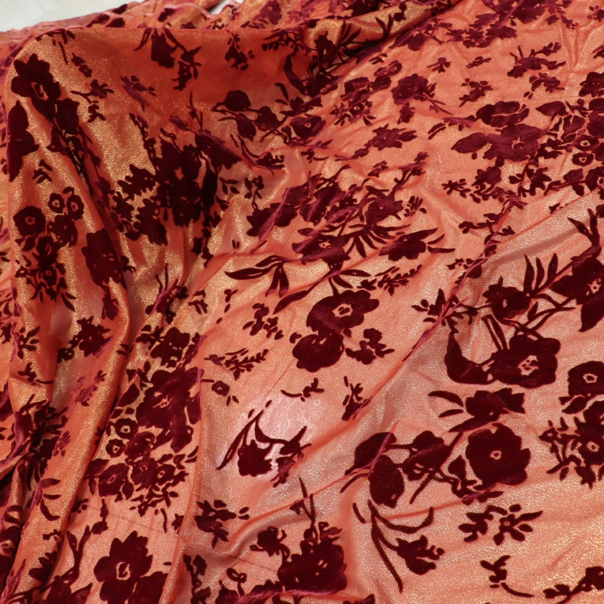 

Brocade Sticky Velvet Brocade Velvet Woven Burnt out Velvet Fabric Cheongsam Dress Dress Pattern Fabric