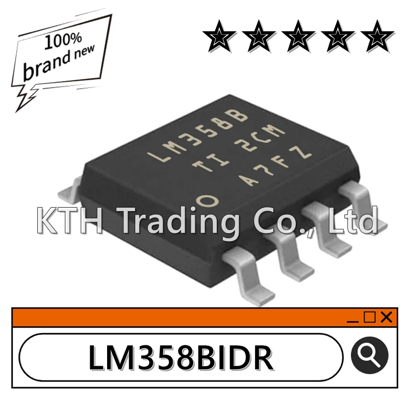 Chip amplificador funcional LM358BIDR LM358B, SOIC-8, 36V, 1,2 MHz, 3mV, componentes electrónicos, circuito integrado, 10 unidades por lote