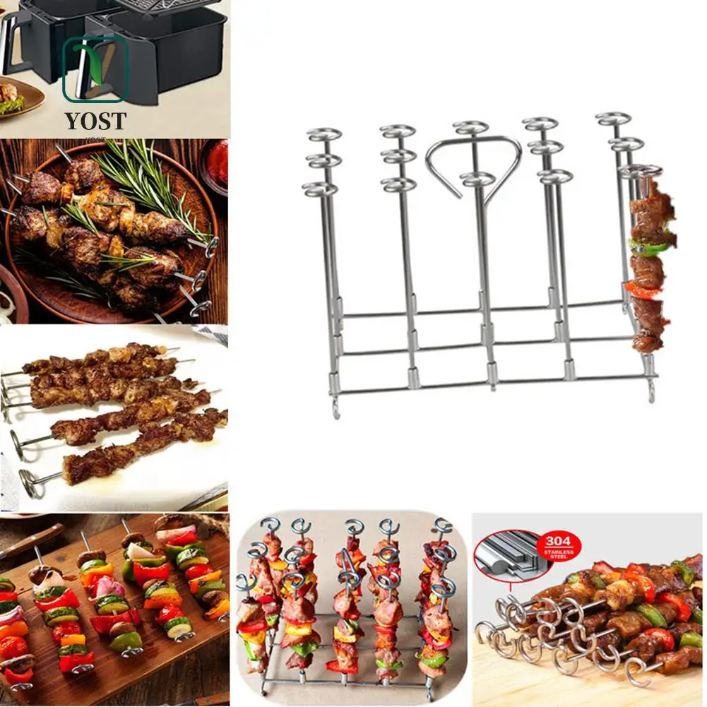 

YOST-Skewer Stand Racks Skewer Grill For Ninja Foodi Air Fryer DZ201, DZ401 Dual Basket Air Fryer