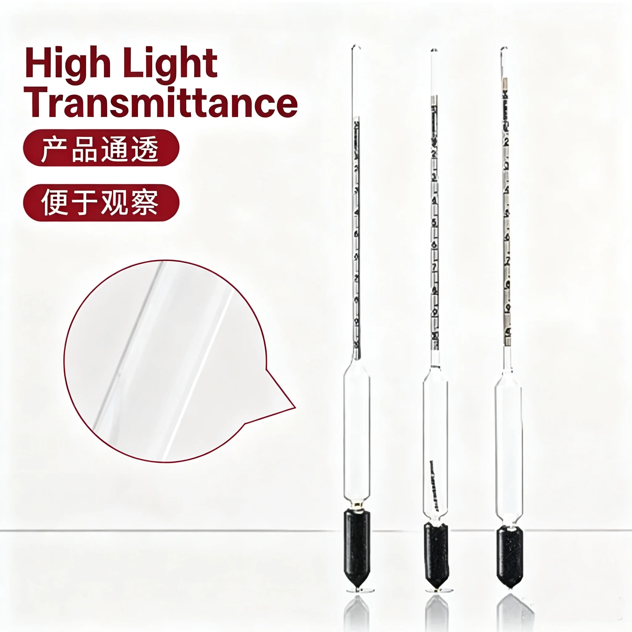 10pcs Hydrometers Liquid Density Meter 0.7-0.8 Salinity Meter Concentration Meter Glass Float Pome Meter