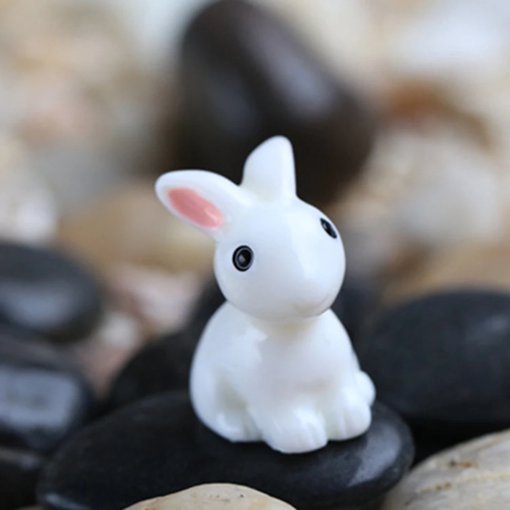 

20pcs Landscape Rabbits Resin Craft Garden Decoration Ornament Miniature Fairy Garden Accessories Micro Landscape Props