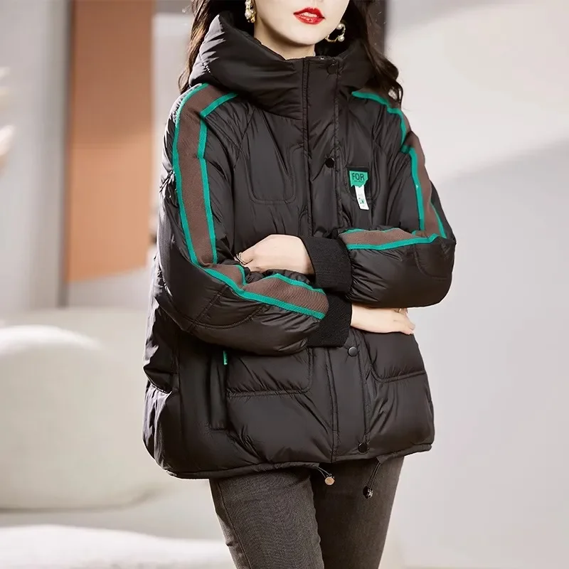 

Winter Women Jacket Warm Parkas 2024 New Female Thicken Coat Cotton Padded Hooded Outwear Loose Snow Jacket Puffer Coat