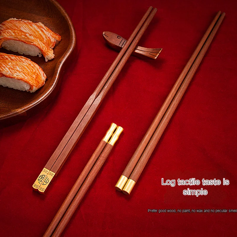 5/6/8/10 Pairs Red Wood Chinese Chopsticks High Quality Beautiful Tableware Non Slip Sushi Food Grade Kitchen Chopstick Set