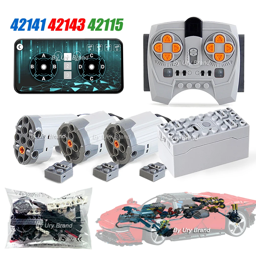 

MOC Expert Technical Car Power Function Motor Parts 42143 42083 42096 42115 42141 SP3 APP Programing RC Li-Battery Blocks