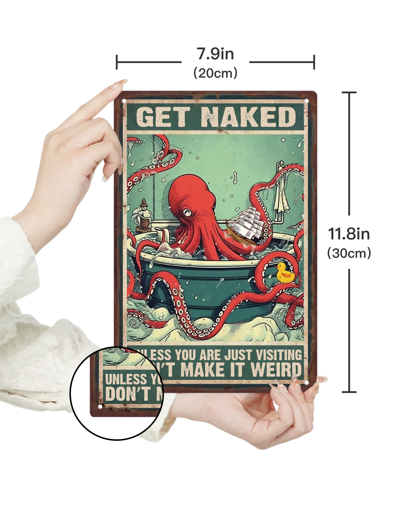Putuo Decor 1pc Octopus Tin Signs, Plate Retro Pquela Vintage Poster Iron Decoration Wall Painting Decor for Bathroom Washroom
