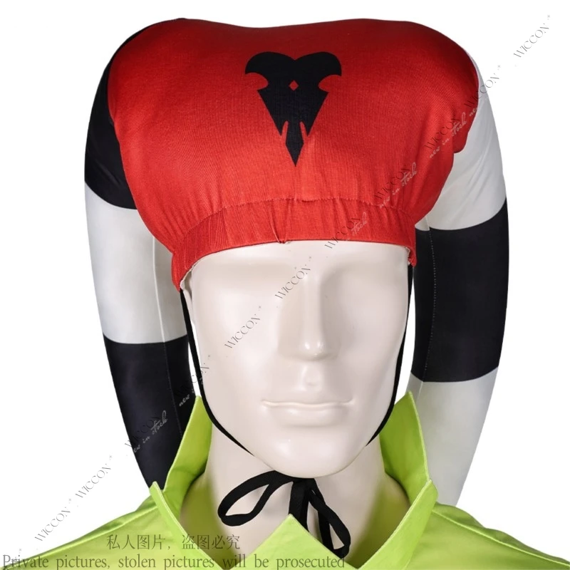 

Anime Comic Con Fantasy Blitzo Customized Fizzarolli Hat Jacket Pants Suit Cartoon Helluva RolePlay Outfit Halloween Party Cos