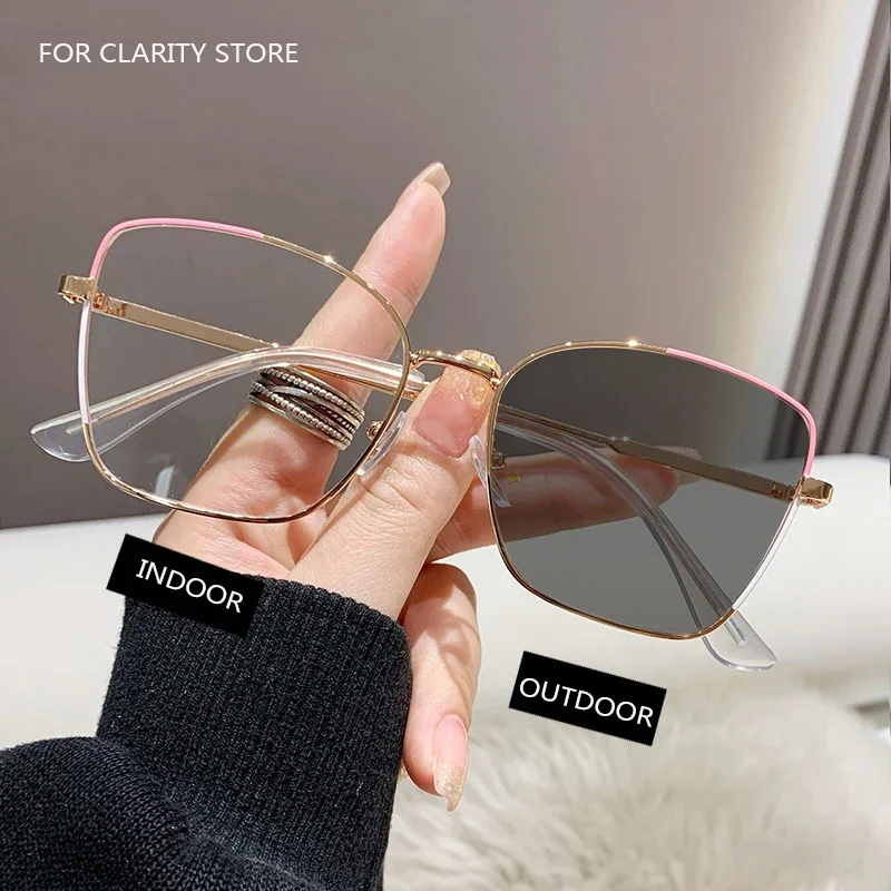 Koran New Photochromism Glasses Frame Women INS No Makeup Anti-Blue Plain Glasses Men Decorative Computer Glasses