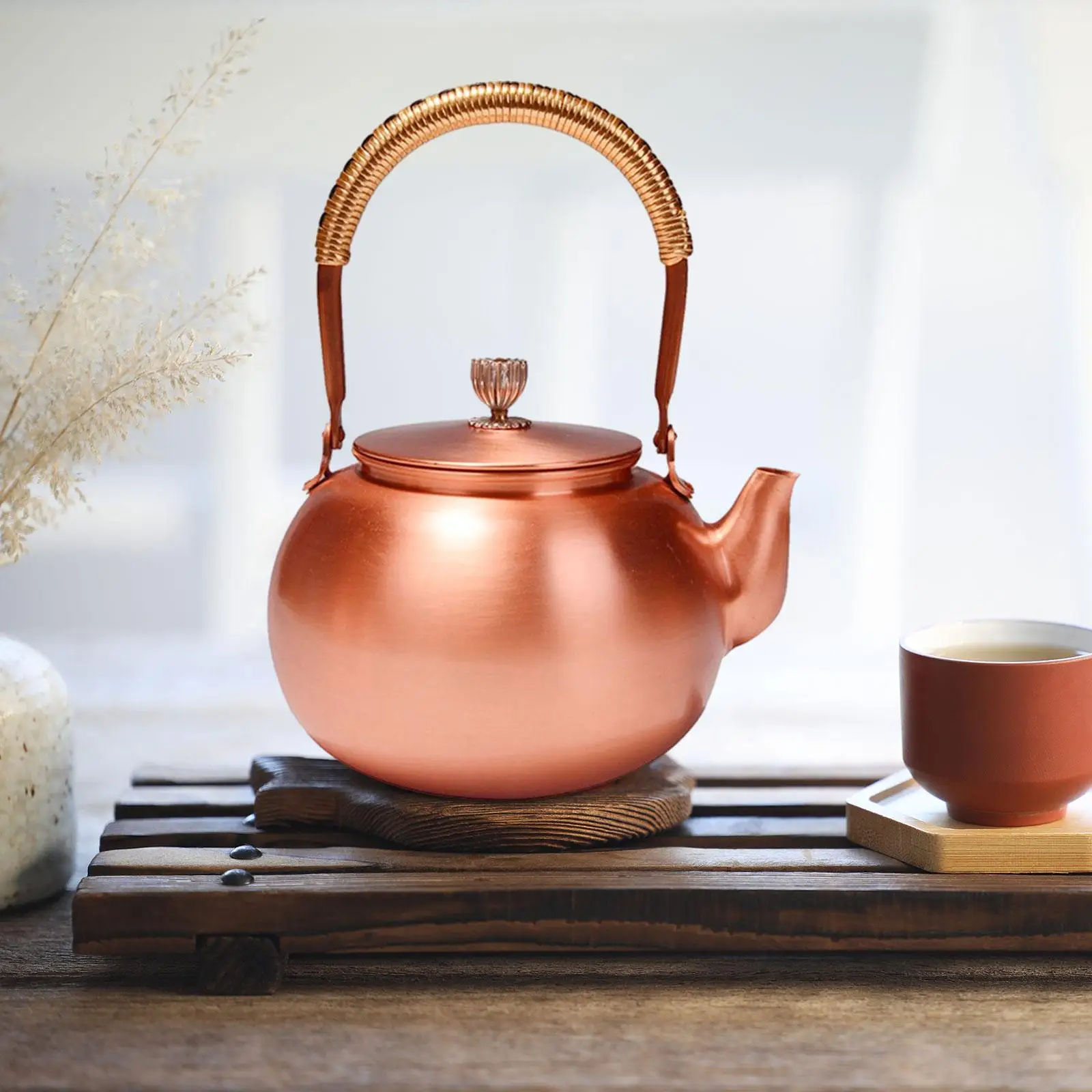 

Copper Teapot Tea Ceremony Tea Infuser Tea Maker Handmade Kung Fu Tea Pot Teawear for Hotel Outdoor Kitchen Restaurant Household