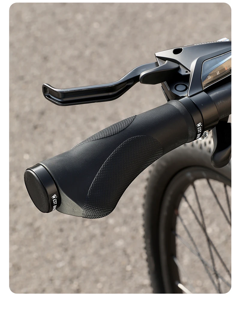 WEST BIKING Ergonomische Lock-On Fahrradgriffe Rutschfester TPR-Gummi Stoßdämpfender Lenkergriff für Mountainbikes und Pendlerfahrräder Braun – Detail 17