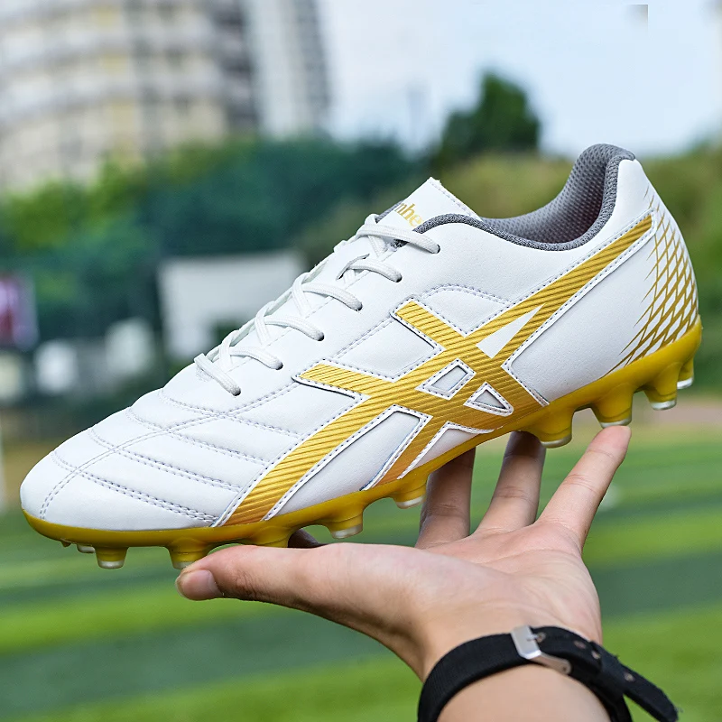 

2025 Football Shoes Men's football shoes with long spikes and anti slip turf for indoor training and sports. Five person footbal