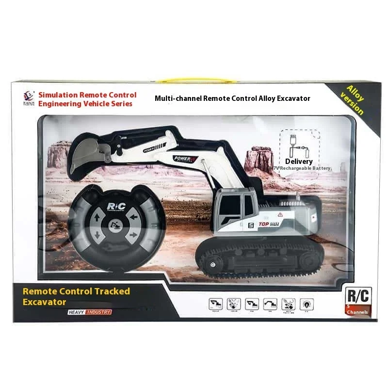 سبيكة كهربائية لودر أطفال بالريموت كنترول التحكم عن بعد حفار سيارات لعبة مع آلية هوك الأرض للعب التعليمية للأطفال