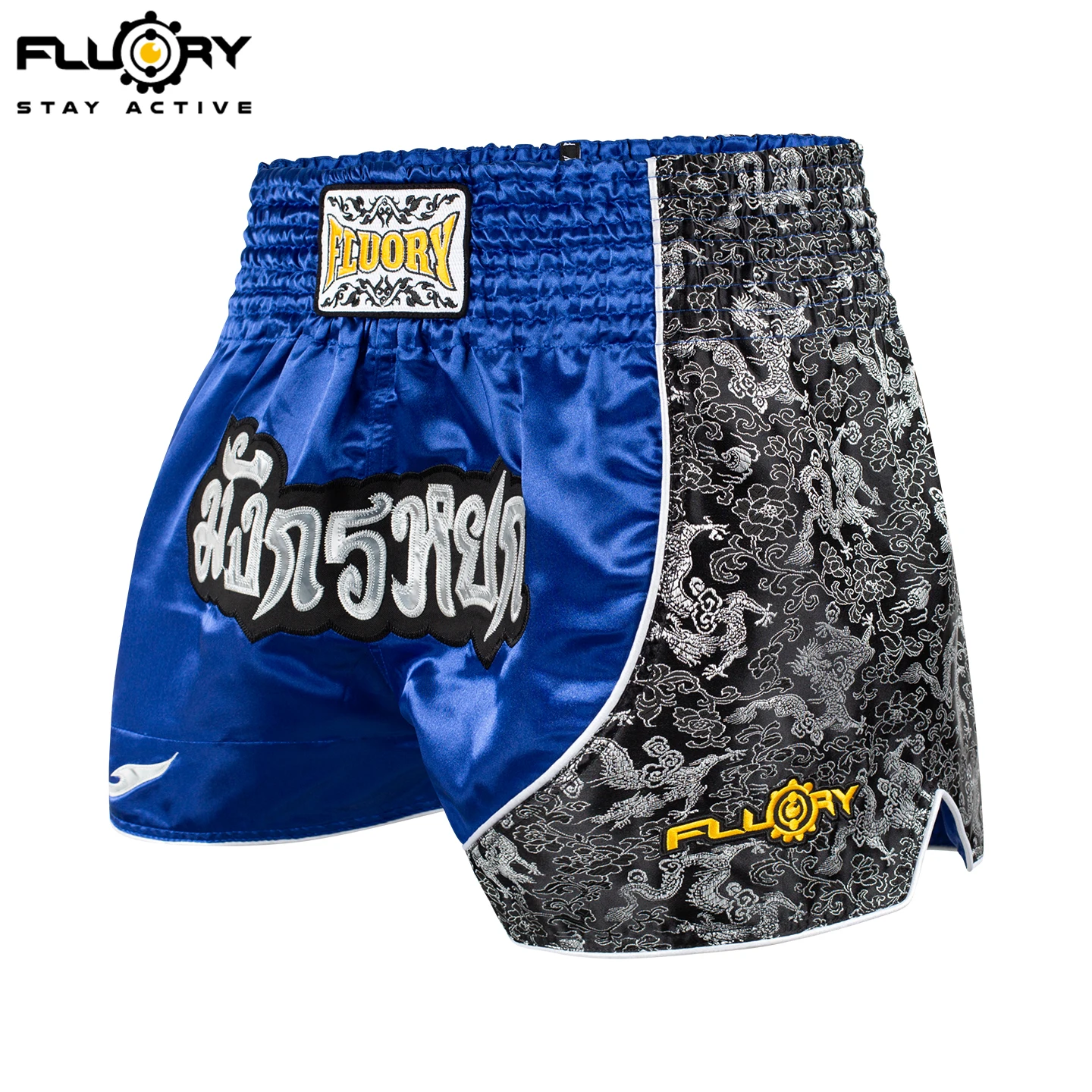 Fluory Thai Boxing Shorts Printing Fight Trunks Boxing Shorts Embroidery  Patches MMA Shorts