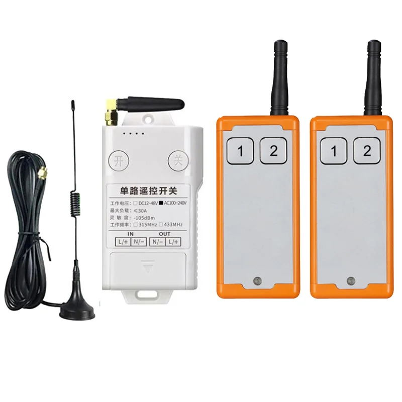 

433MHZ Ndustrial DC 12V 24V48V 1CH RF Wireless Remote Control Switch Radio Receiver With 2000M Long Distance Remote controller