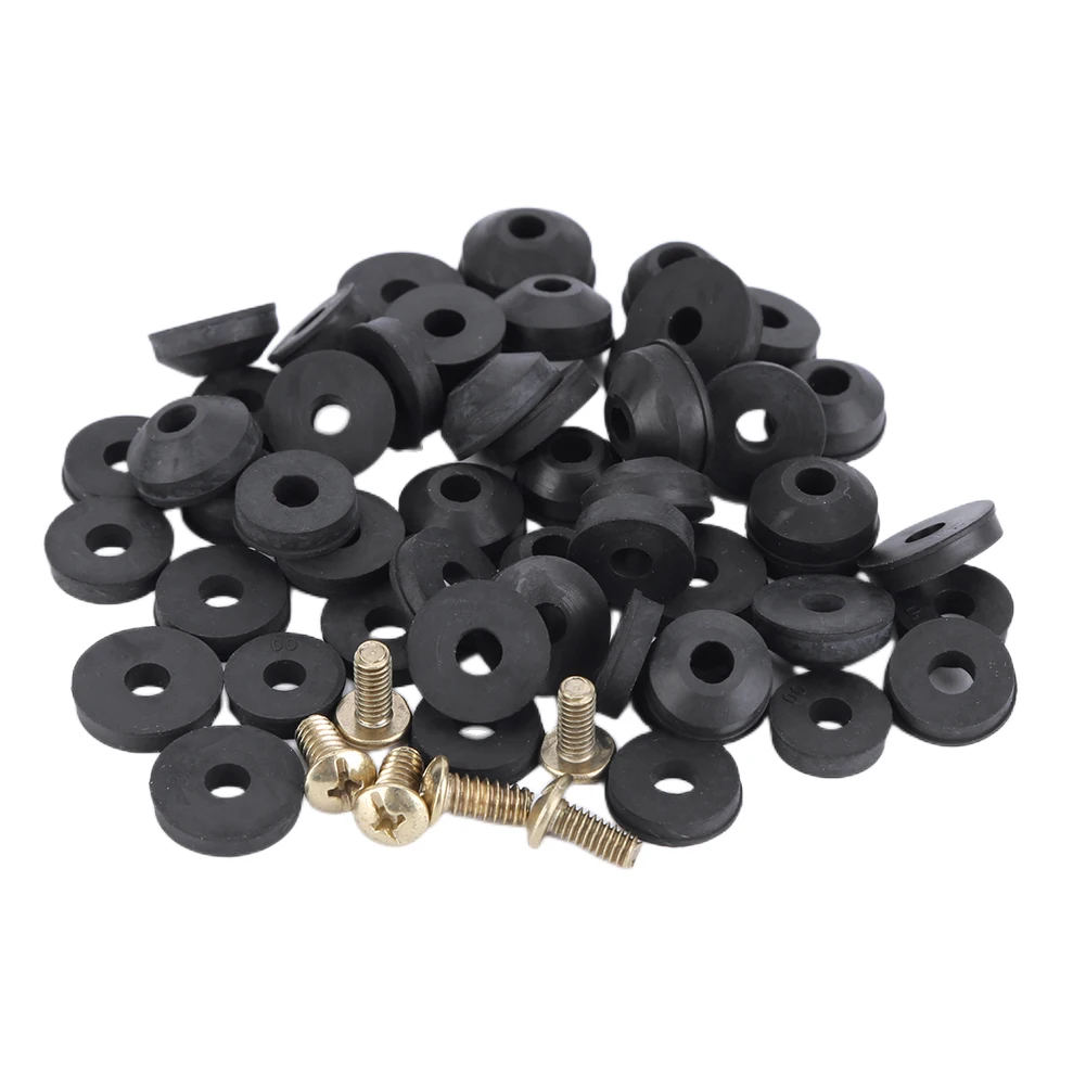 58 Pcs Faucet Washers with Brass Screws Bathtub Faucet Repair Set Flat and Beveled Rubber for Kitchen Tap Or Bathroom Sink Leak