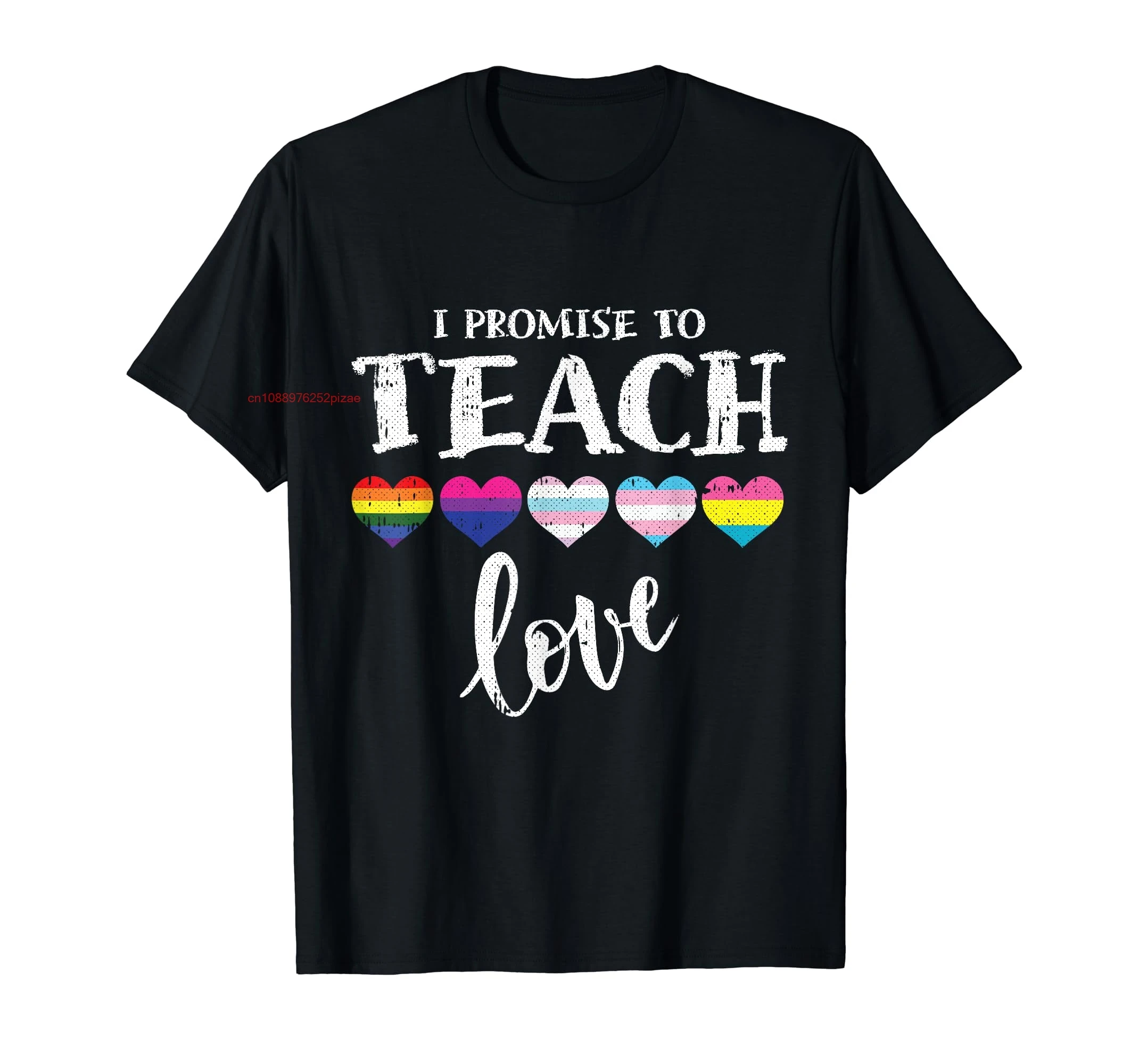 100% Cotton I Promise To Teach Love LGBT-Q Pride Proud Ally Teacher T-Shirt MEN WOMEN UNISEX T Shirts Size S-6XL