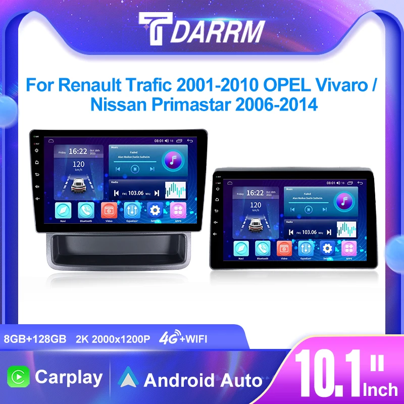 

For Renault Trafic 2001-2010 OPEL Vivaro/Nissan Primastar 2006-2014 Car Screen Radio Multimedia Screen Carplay Navigation Player
