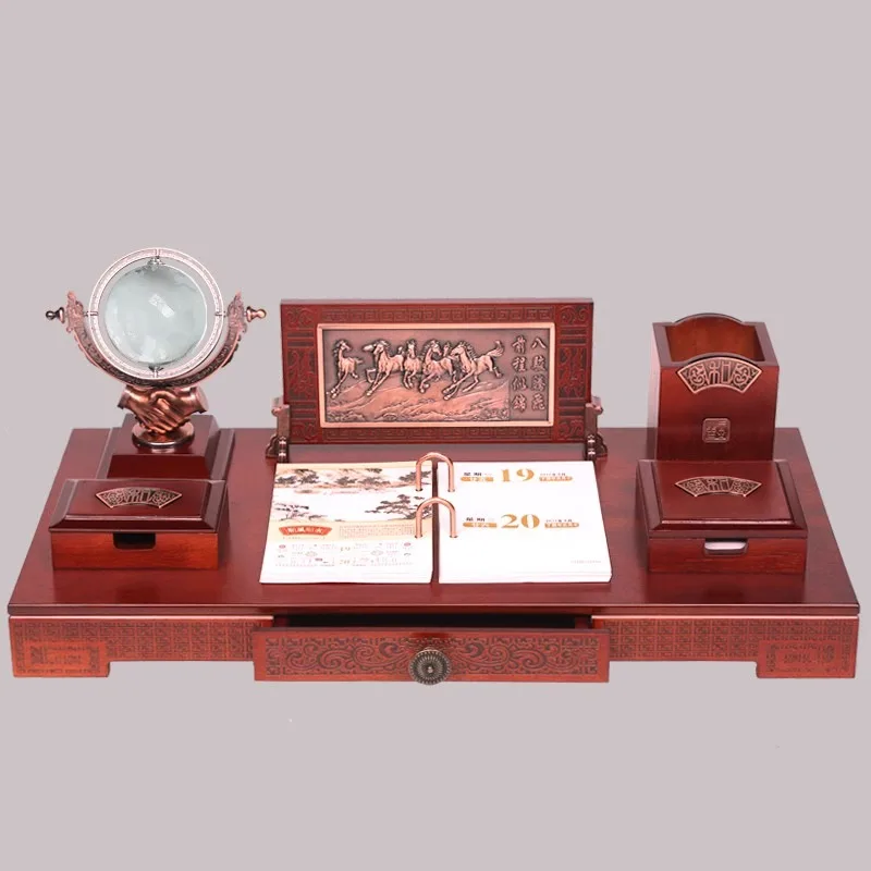 

Desk Calendar Stand 2025 Customized Creative Calendar Ben Boss Desk Pen Holder Ornament Wooden Desktop