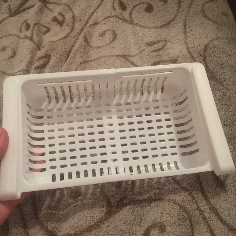 

AA94-Adjustable Stretchable Fridge Organizer Drawer Basket Refrigerator Pull-Out Drawers Fresh Spacer Layer Storage