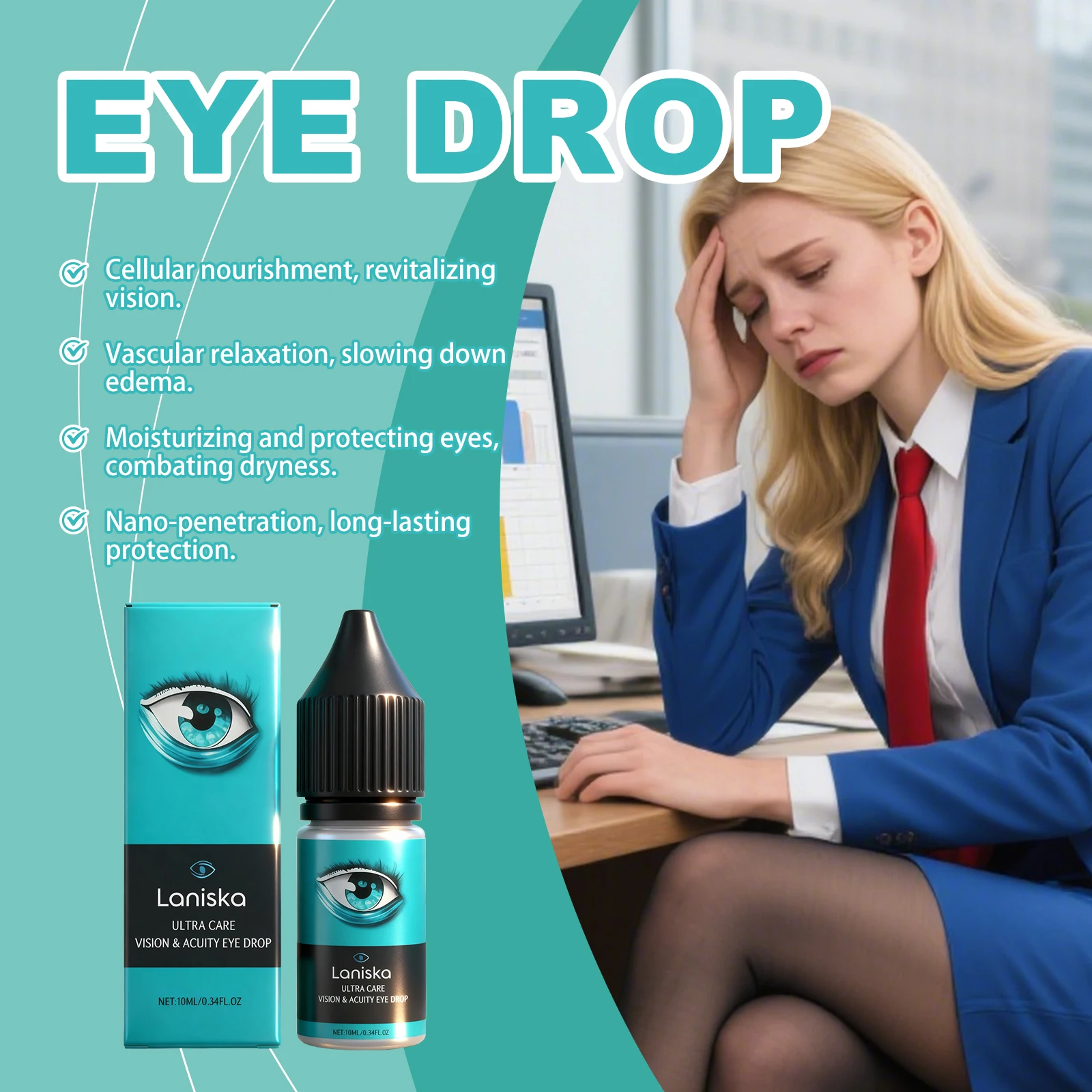 1/2/3pcs Presbiopia Ripristina Gocce per gli occhi Alleviare l'affaticamento degli occhi Prurito secco Rossore Migliorare la vista sfocata Visione Migliorare Gocce per gli occhi