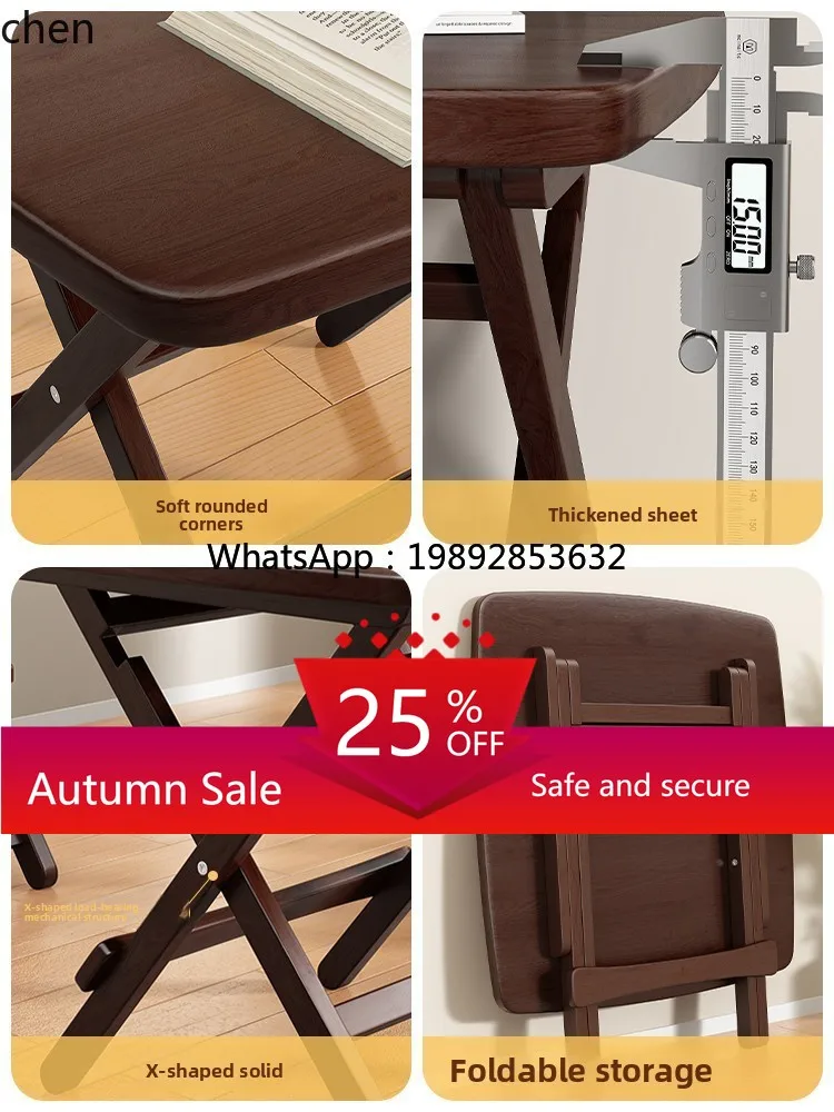 

Folding Table All Solid Wood Dining Table Balcony Home Rental Small Dining