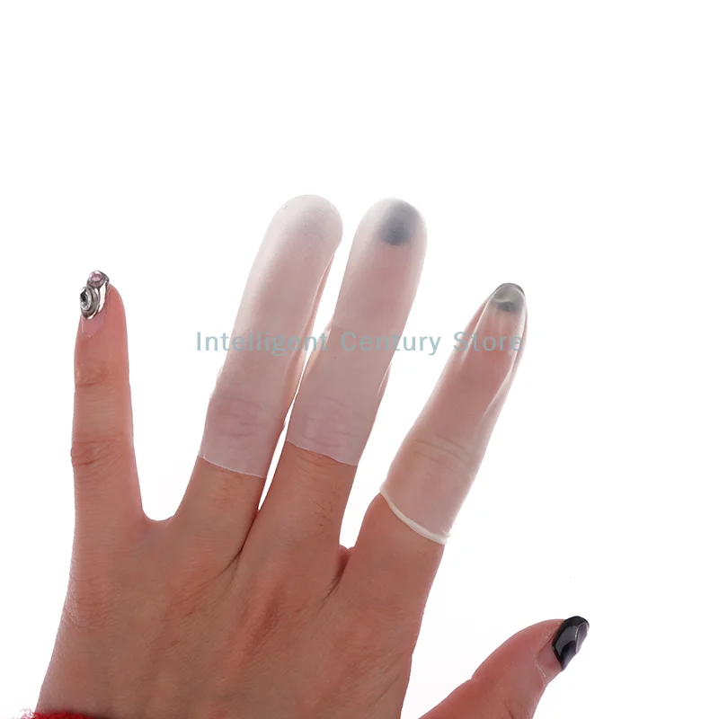 100 Uds. De goma antideslizante, antiestática, cubiertas desechables de látex para dedos, Protector de yemas de los dedos, guantes, herramienta artística para uñas