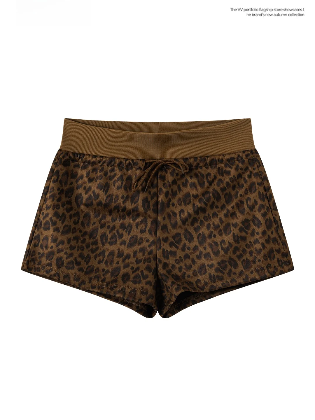 American Style Sexy Leopard Print Belted Short Pants Women's Small Size High Waist Slim Fit Sexy Trousers Spring Casual Wear