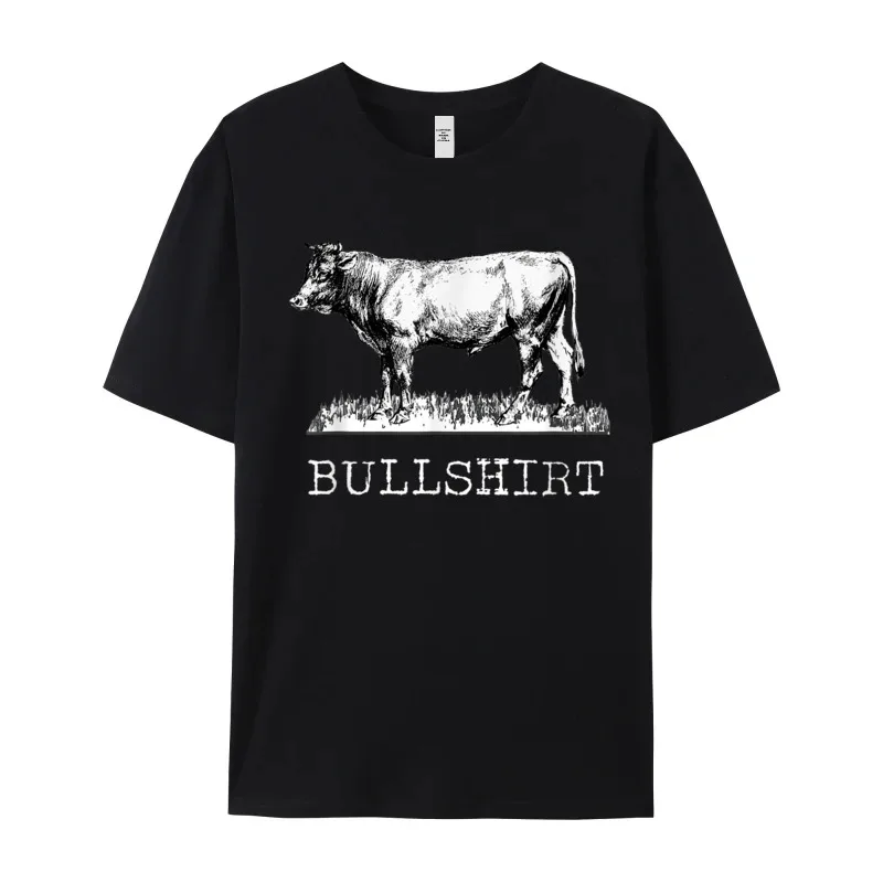 Cute Mens Tshirts Funny Cow Shirt - Bullshirt Outdoor Tees Combed cotton Round Neck Short Sleeve Normal T Shirts Christmas