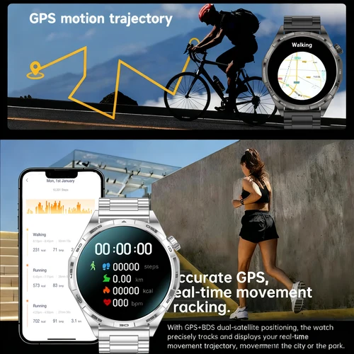 Imagen 2 del producto Reloj inteligente GT6 Pro (2025) 1,50 pulgadas HD AMOLED GPS recordatorio de mensajes llamada Bluetooth frecuencia cardíaca 4GB Smartwatch reducción 100%