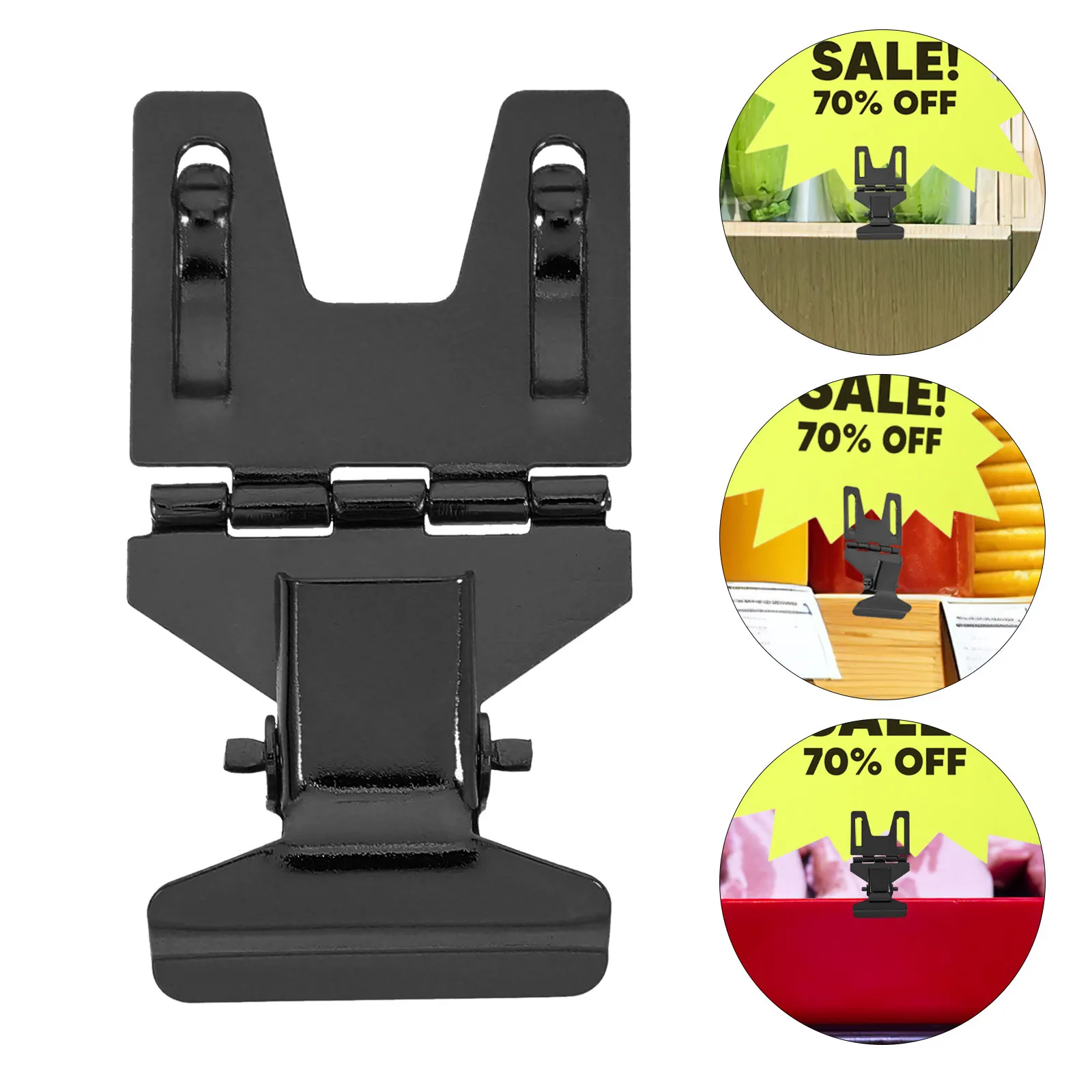 

10Pcs Metal Price Tag Holder Clips Sign Stands for Bakery Supermarket Retail Display Advertising Clip Black Sign Clips