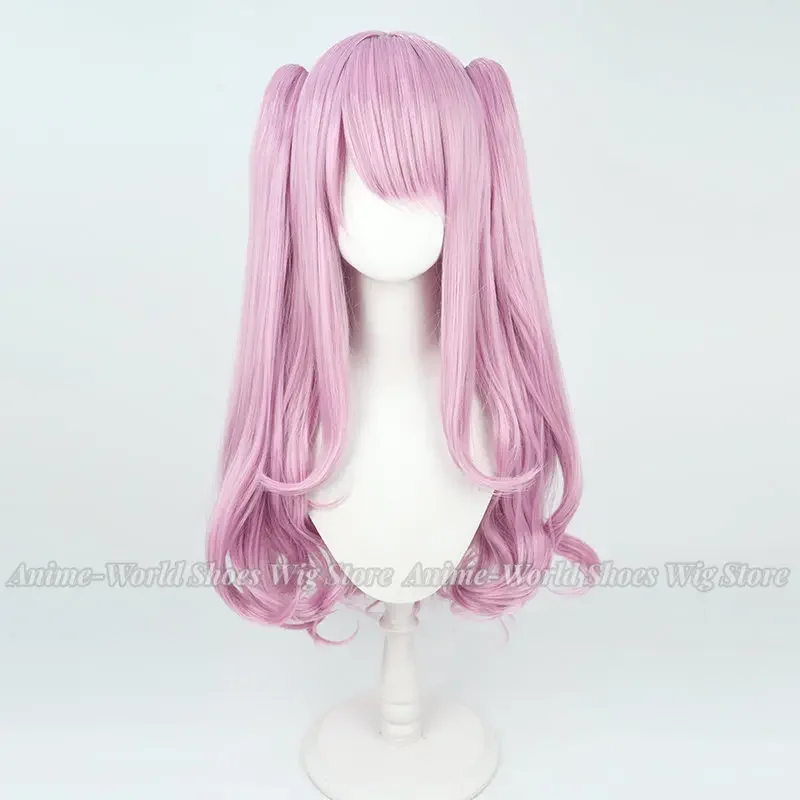 Synthetic Hair Yuni Cosplay Wigs  Yuni 70cm Women Long Pink Ponytail Wig Heat Resistant