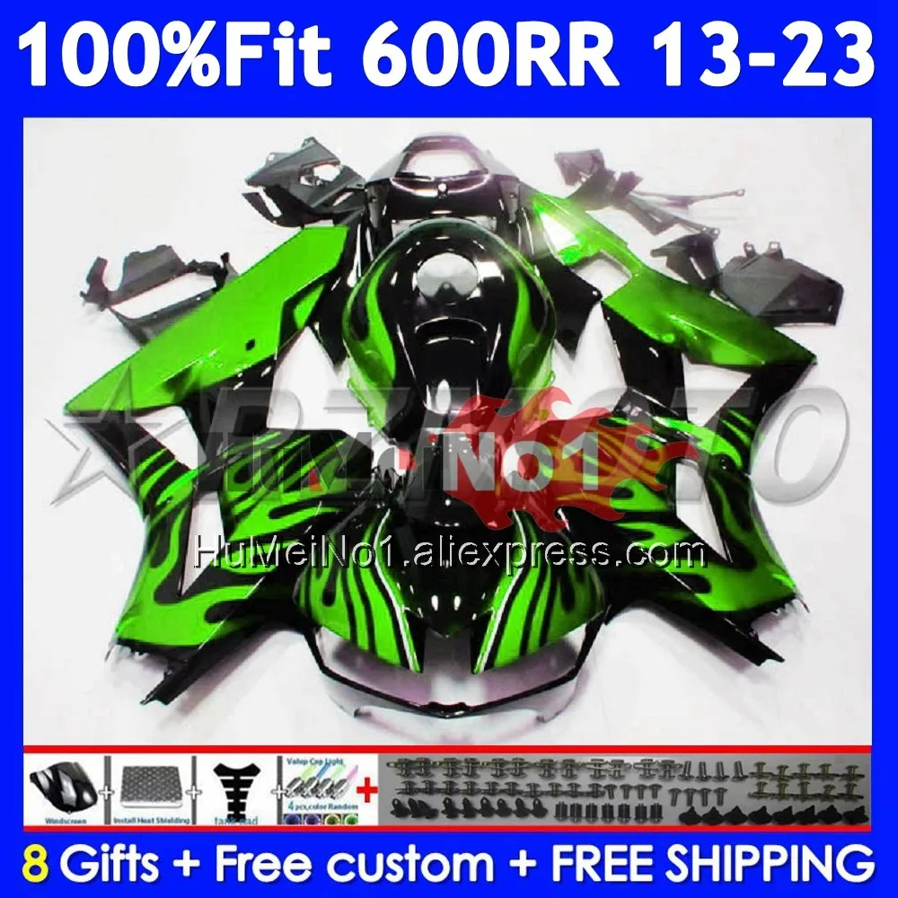 Body For HONDA CBR600 CBR 600RR Green flames 600 RR CC 32No.89 CBR600RR F5 13 14 15 16 17 2018 2019 2020 2021 2022 2023 Fairing