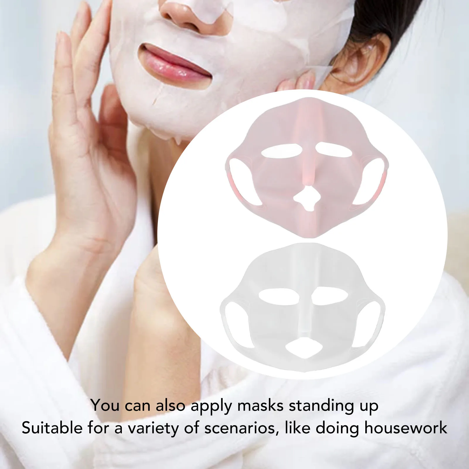 4pcs Moisturizing Facial Mask Cover Silicone Face Wrap Moisturizing Facial Mask Cover Silicone Face Mask Holder for Sheet Masks